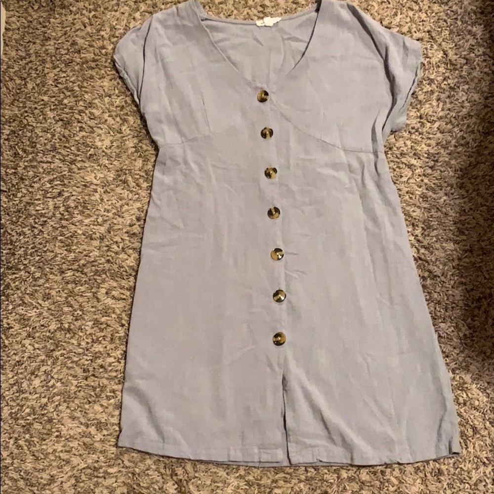 Gray dress with button front